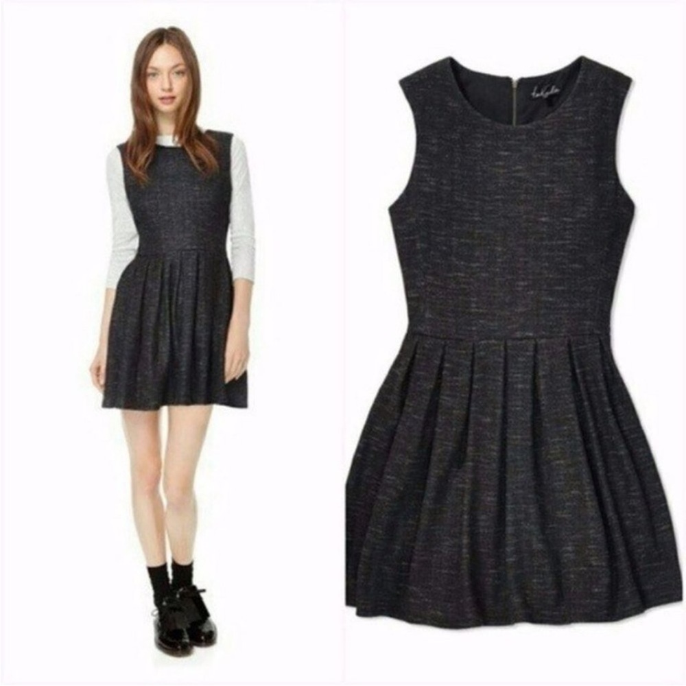 Aritzia Talula Charcoal Waldorf Dress Sleeveless Pleated Skirt, size 6